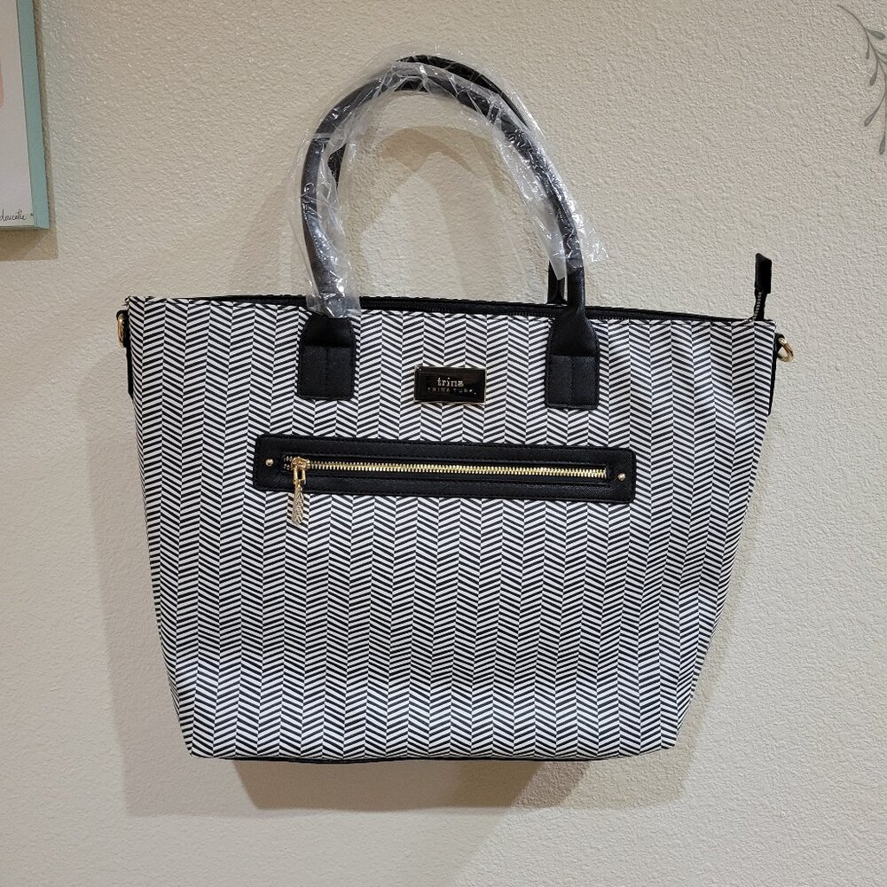 NWT Trina Turk Double Handled Print Tote w/detachable Shoulder Strap